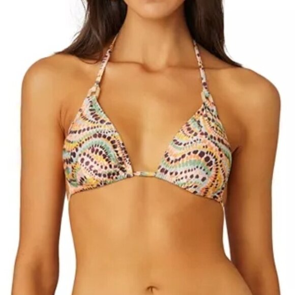 Shoshanna Halter Tie Neck Ring Triangle Bikini Top Size S Multicolor - Picture 3 of 3